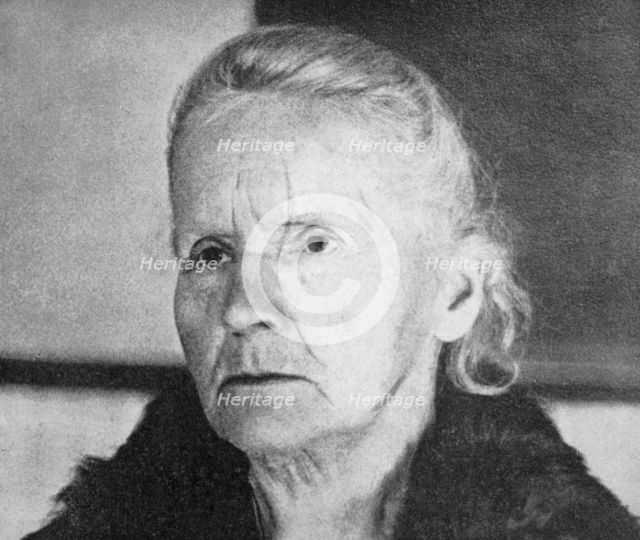 Marie Curie, Polish-born French physicist, 1931. Artist: Unknown