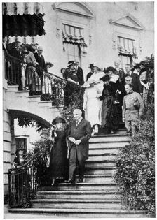 Marie Curie, Polish-born French physicist with US President Harding, 1921. Artist: Anon