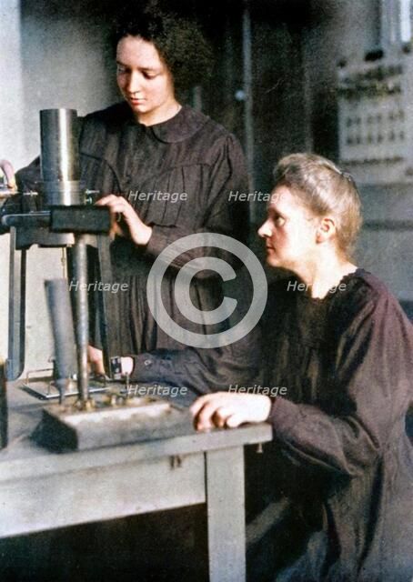 Marie Curie, Polish-born French physicist and her daughter Irene, 1925. Creator: Unknown.
