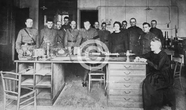 Marie Curie, Polish-born French physicist, at the Institute of Radium, Paris, 1919. Creator: Unknown.