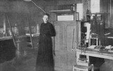 Marie Curie, Polish-born French physicist, in her laboratory, 1912. Creator: Unknown