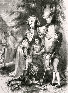 Marie Antoinette and her children at Trianon, 1868. Creator: Tony Johannot