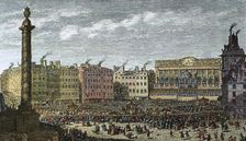 Marie Antoinette arrives at the Town Hall in Paris during the celebration of the Dauphin..., 1782. Creator: Unknown