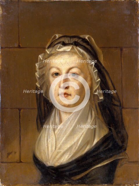 Marie Antoinette at the Conciergerie, c. 1793. Creator: Kucharski, Alexandre (1741-1819).