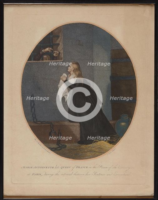 Marie Antoinette at the Conciergerie, ca 1797.