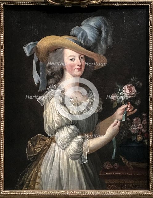 Marie Antoinette in a Muslin dress.