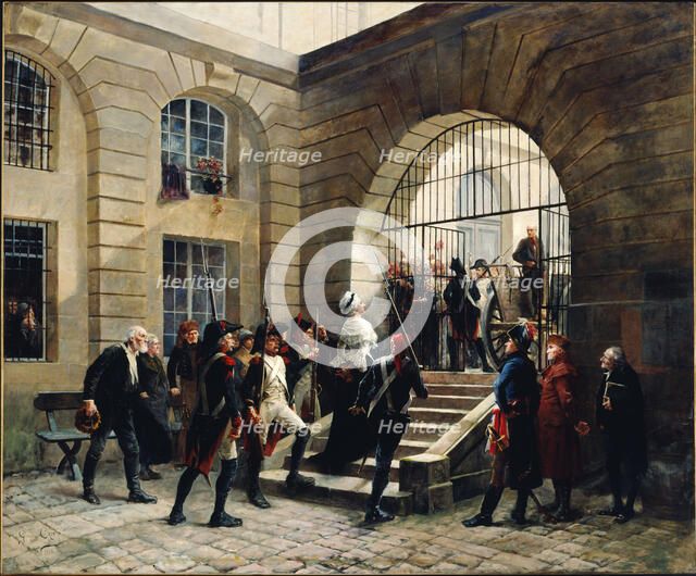 Marie-Antoinette leaving the Conciergerie, October 16, 1793, 1885. Creator: Georges Jules Auguste Cain.