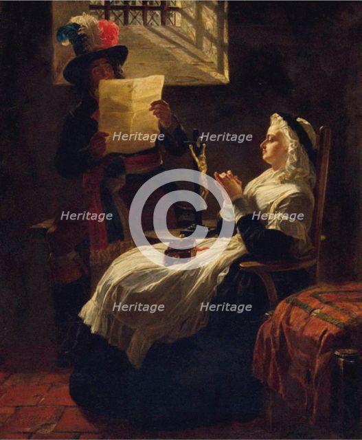 Marie Antoinette Listening to the Act of Accusation the Day Before Her Trial, 1860s.