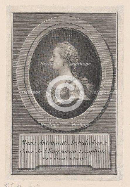 Marie Antoinette, Princess, 1770. Creator: Guillaume Phillipe Benoist.