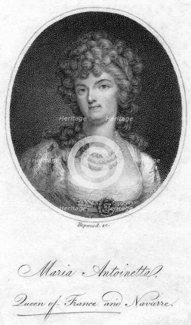 Marie Antoinette, Queen Consort of Louis XVI of France.Artist: Hopwood