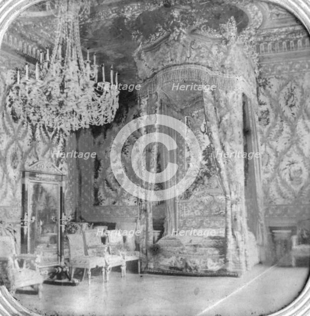 Marie Antoinette's bedroom, Palace of Fontainebleau, France, late 19th or early 20th century. Artist: Unknown