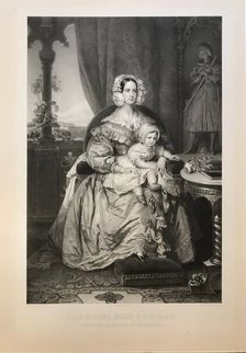 Marie d'Orléans, duchess of Württemberg (1813-1839), with son Philipp, 1844
