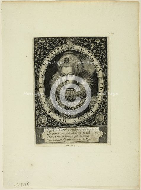 Marie de Médicis, Queen of France, Second Wife of Henry IV, n.d. Creator: Thomas de Leu.