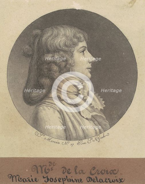 Marie Josephine Delacroix, 1797. Creator: Charles Balthazar Julien Févret de Saint-Mémin.