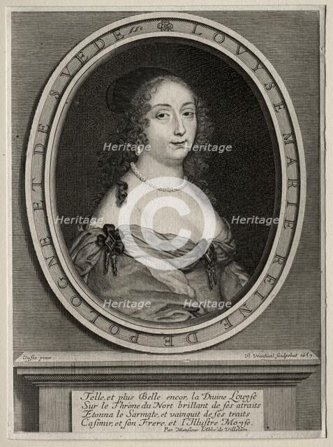 Marie Louise de Gonzague, Reine de Pologne, 1653. Creator: Robert Nanteuil (French, 1623-1678).