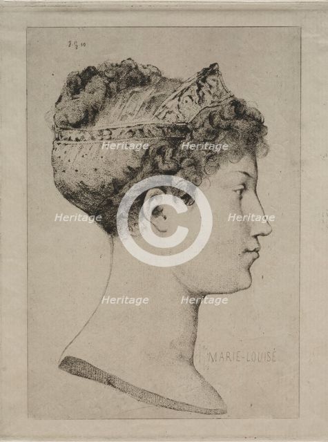 Marie Louise in Profile, 1860. Creator: Jules de Goncourt (French, 1830-1870).