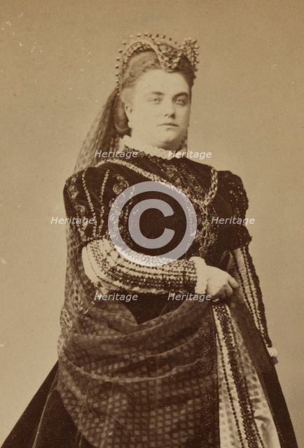 Marie Sasse (1834-1907) as Elisabeth de Valois, in Opera Don Carlos by Giuseppe Verdi. Paris, Théâtr