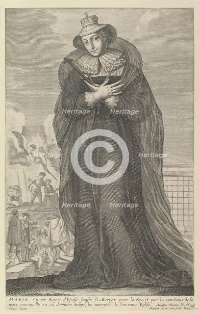 Marie Stuart, 1647. Creators: Gilles Rousselet, Abraham Bosse.