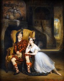 Marie Taglioni and her brother Paul in the ballet "La Sylphide", 1834. Creator: Lépaulle, François-Gabriel (1804-1886)