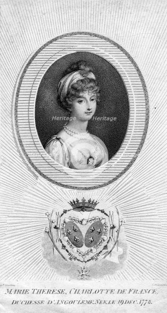 Marie-Therese-Charlotte de Bourbon, Duchess of Angouleme and Dauphine of France, 1805. Creators: Luigi Schiavonetti, Marie Therese of Angouleme, Duchesse de Bourbon.