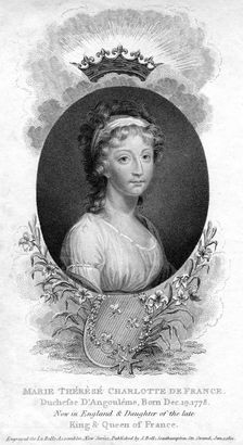 Marie-Therese-Charlotte de Bourbon, Duchess of Angouleme and Dauphine of France, 1811. Creator: Unknown