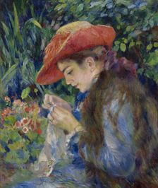 Marie-Thérèse Durand-Ruel Sewing, 1882. Creator: Pierre-Auguste Renoir