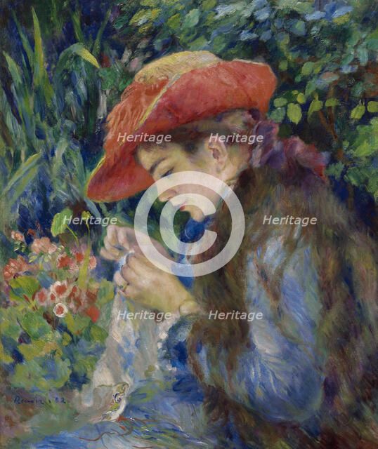 Marie-Thérèse Durand-Ruel Sewing, 1882. Creator: Pierre-Auguste Renoir.