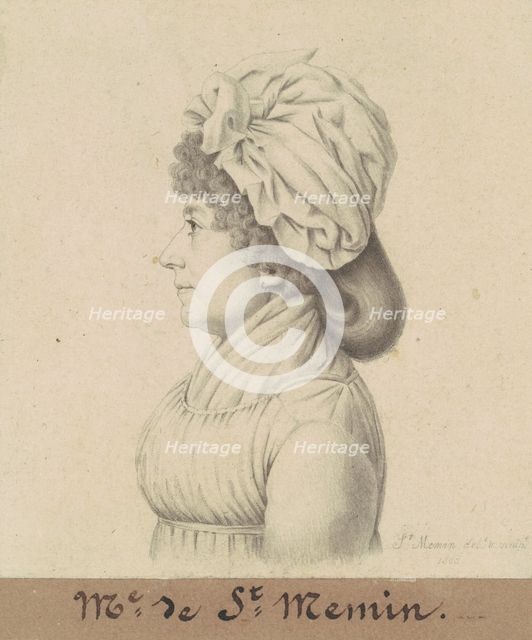 Marie-Victoire Févret de Saint-Mémin, 1799. Creator: Charles Balthazar Julien Févret de Saint-Mémin.