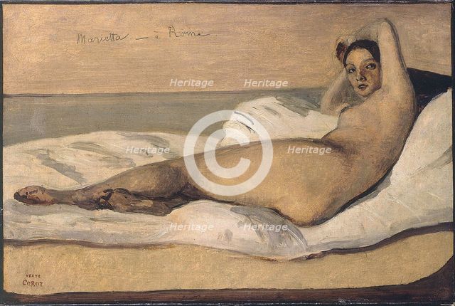 Marietta (The Roman Odalisque). Artist: Corot, Jean-Baptiste Camille (1796-1875)