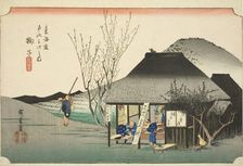Mariko: Famous Tea Shop (Mariko, meibutsu chamise), from the series "Fifty-three ..., c. 1833/34. Creator: Ando Hiroshige