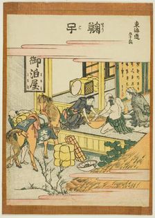 Mariko, from the series "Fifty-three Stations of the Tokaido (Tokaido gojusan tsugi)", Japan, c.1806 Creator: Hokusai
