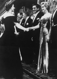 Marilyn Monroe meets Queen Elizabeth II at the Royal Film Show, October 1956. Creator: Unknown