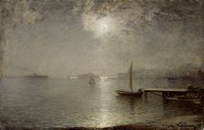 Maritime Landscape in Moonlight, 1888. Creator: Alfred Wahlberg