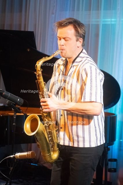 Marius Neset, Marius Neset Quartet, Watermill Jazz Club, Dorking, Surrey, Mar 2026. Creator: Brian O'Connor.