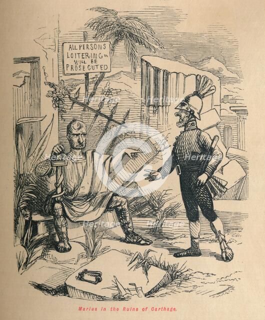'Marius in the Ruins of Carthage', 1852. Artist: John Leech.