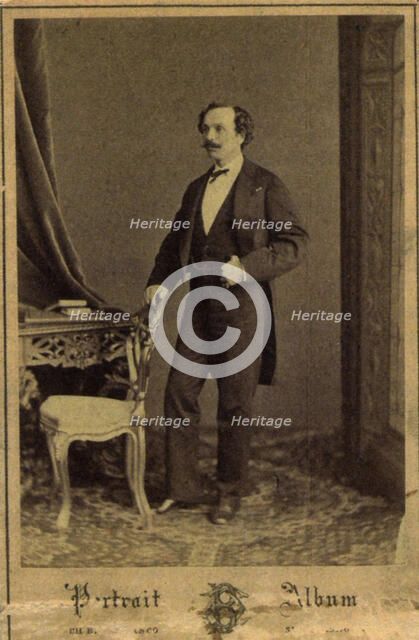 Marius Petipa, Russian ballet dancer and choreographer, c1855. Artist: Charles Bergamasco