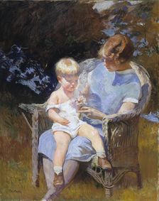 Marjorie and Little Edmund, 1928. Creator: Edmund Charles Tarbell