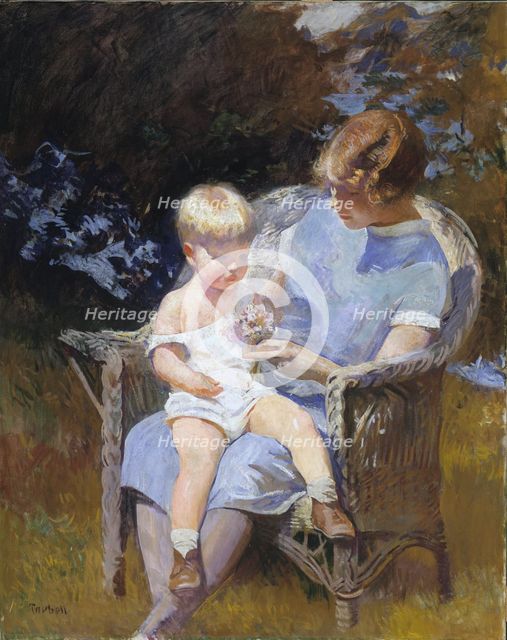 Marjorie and Little Edmund, 1928. Creator: Edmund Charles Tarbell.