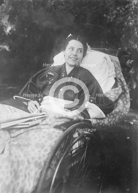 Marjorie Mahr in wheel chair, 1910. Creator: Bain News Service.