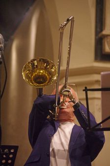Mark Bassey, Josephine Davies Mark Bassey Sextet, St Andrews Church, Hove, East Sussex, 14 Oct 2022. Creator: Brian O'Connor
