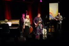 Mark Lockheart (Sax Printmakers), Steve Watts (Bass Printmakers) and Norma Winstone (Vocals Printmak Artist: Brian O'Connor