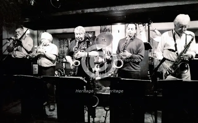 Mark Nightingale, Henry Lowther, Alex Garnett and Alan Stuart, Watermill, Dorking, Surrey, 2000. Artist: Brian O'Connor
