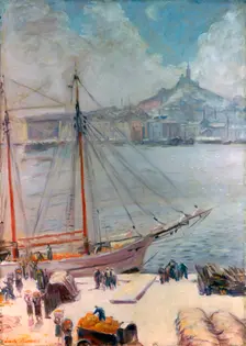 Marseille Quay 1929. Artist: Emile Bernard