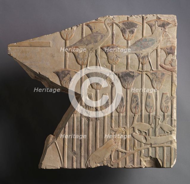 Marsh Scene with Cat and Birds, c. 667-647 BC. Creator: Unknown.