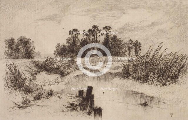 Marshy Landscape with Stream, c1860-1900. Creator: Thomas Moran.