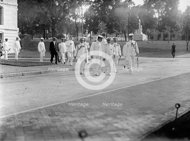 Marshal-Admiral...Togo Heihachiro and Captain John H. Gibbons, U.S.Navy, Annapolis, Maryland, 1911. Creator: Harris & Ewing.