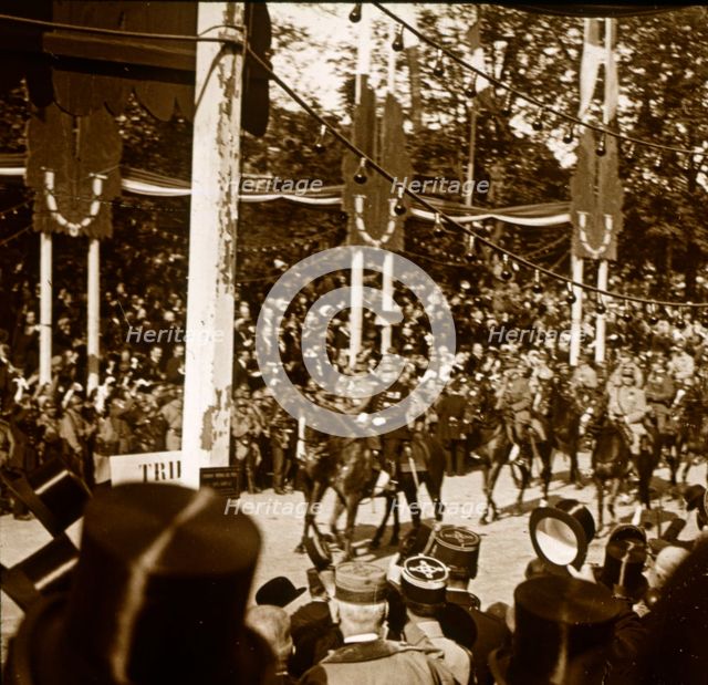 Marshal Ferdinand Foch and General Joseph Joffre during victory parade, Paris, France, 1918. Artist: Unknown.