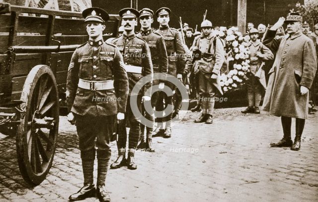 Marshal Foch, French general, saluting the British Unknown Soldier, c1918c1920(?). Creator: Unknown.
