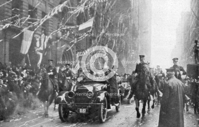 Marshal Joffre and Viviani arrive in New York, First World War, 9 May 1917. Artist: Unknown