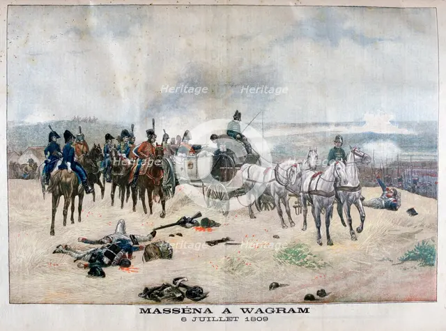 Marshal Massena at the Battle of Wagram, Austria, 5th-6th July 1809, (1904). Artist: Unknown